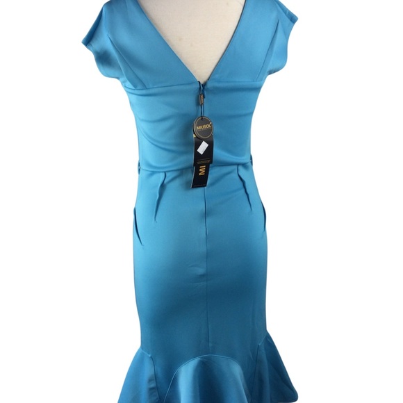 Miusol Women's Blue Midi Dress, Size Medium - Wiggle Dress -NWT - Picture 2 of 8